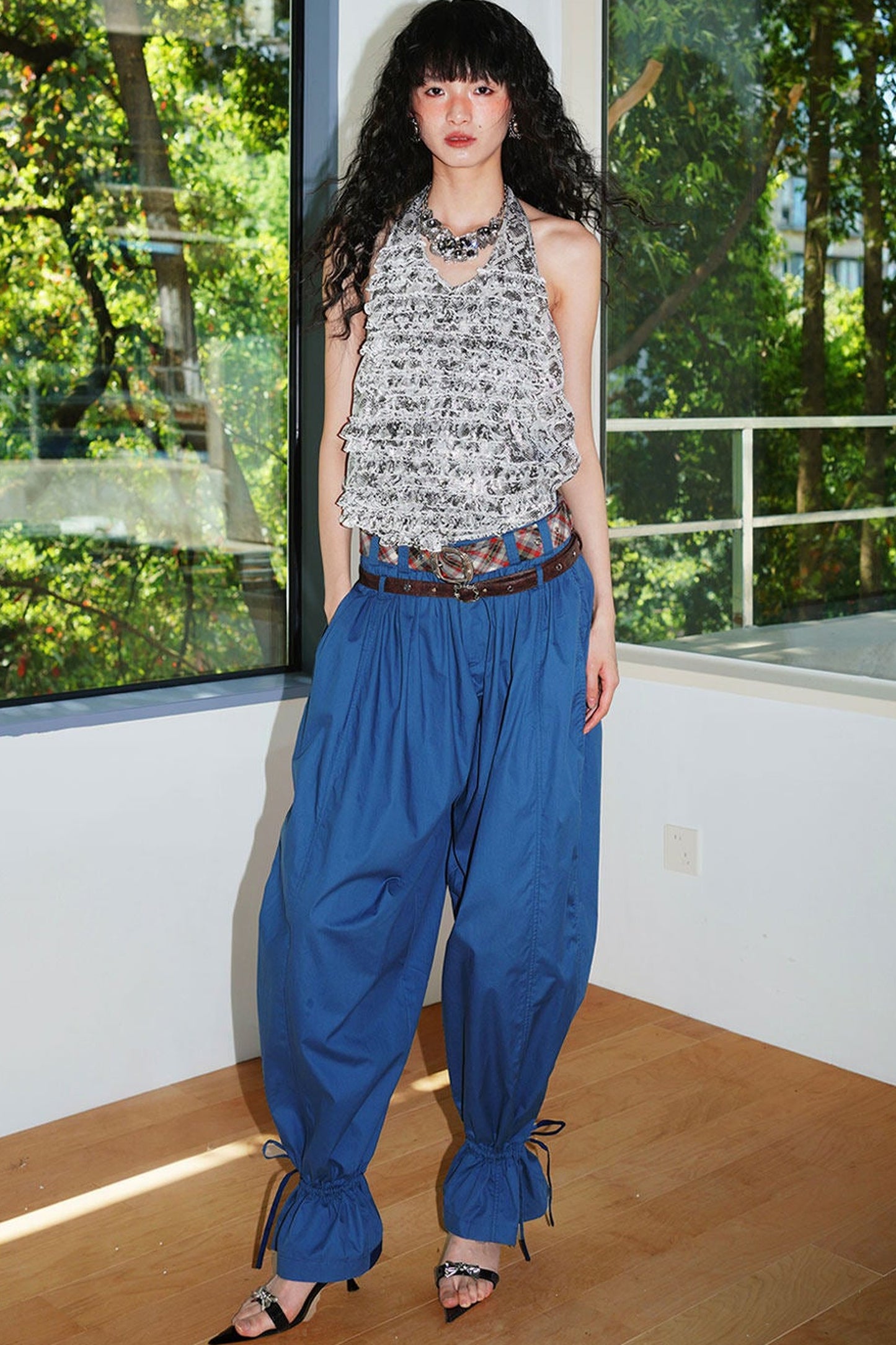 Retro Solid Color Balloon Pants