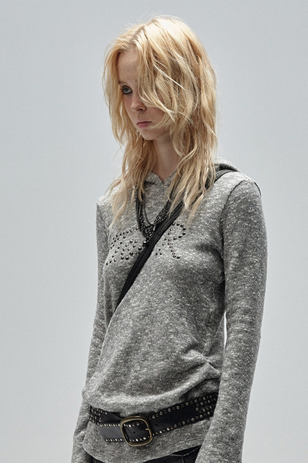 Metal Floral Hooded Sweater