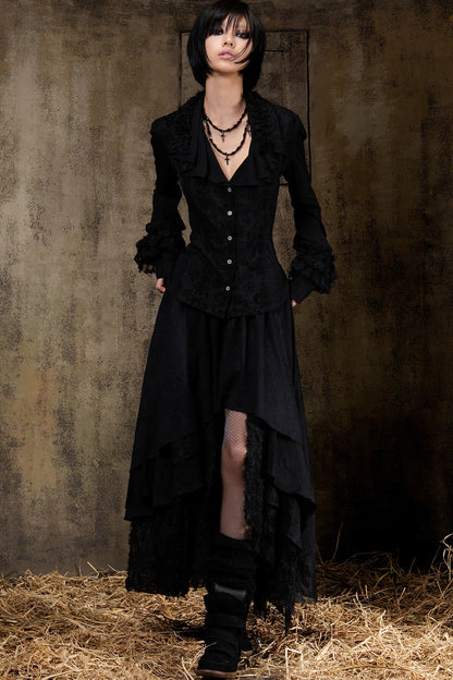 Long Multi-Layered Gothic Gauze Skirt