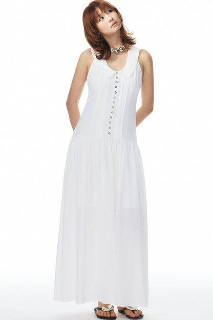 White Low-Neck Dress