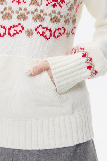 Fair Isle Knit Hoodie