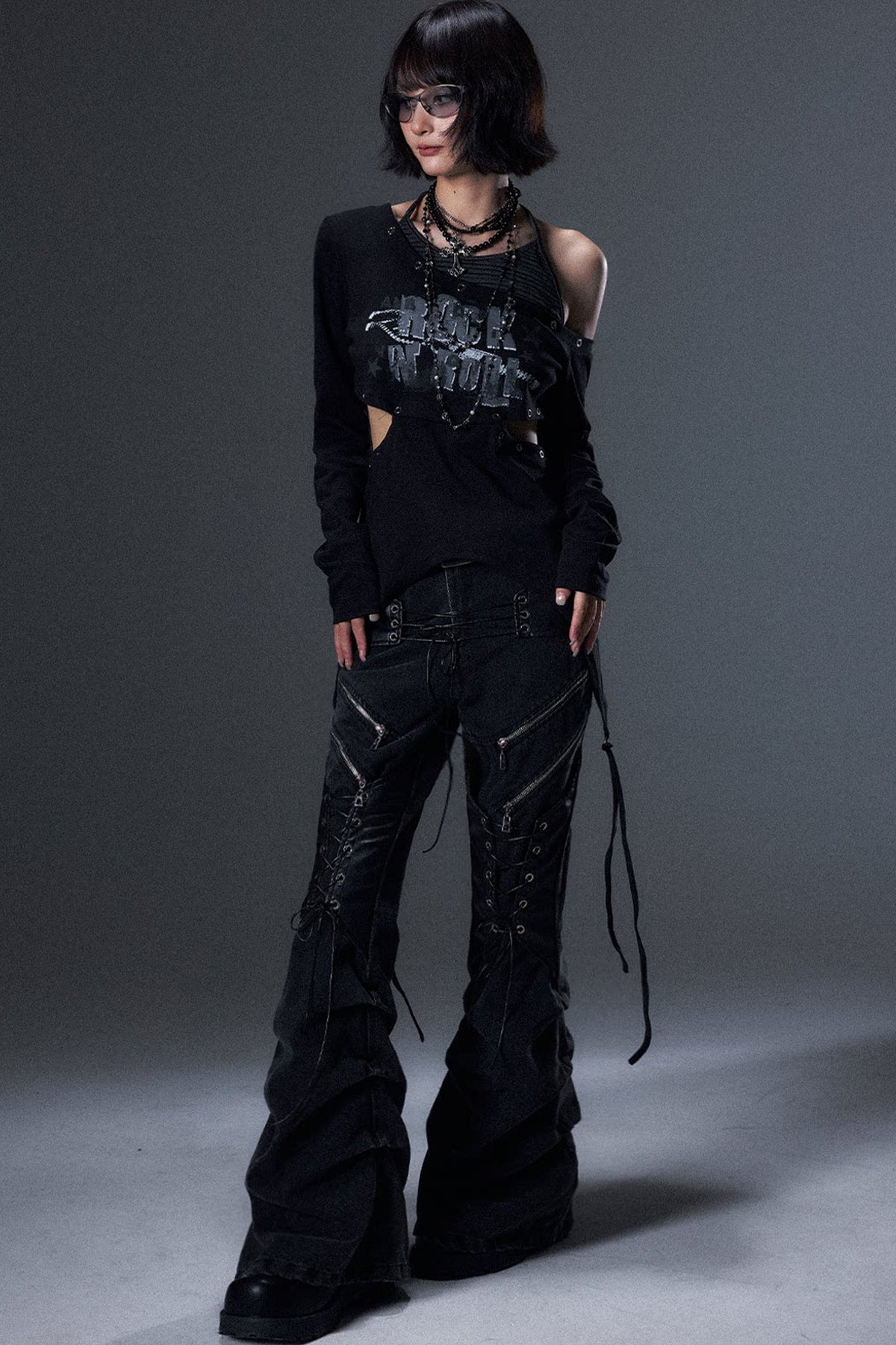 Cut-Out Asymmetrical Rock T-Shirt