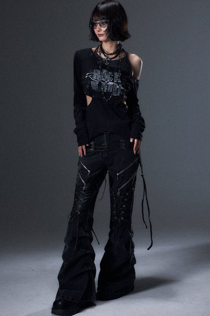 Cut-Out Asymmetrical Rock T-Shirt