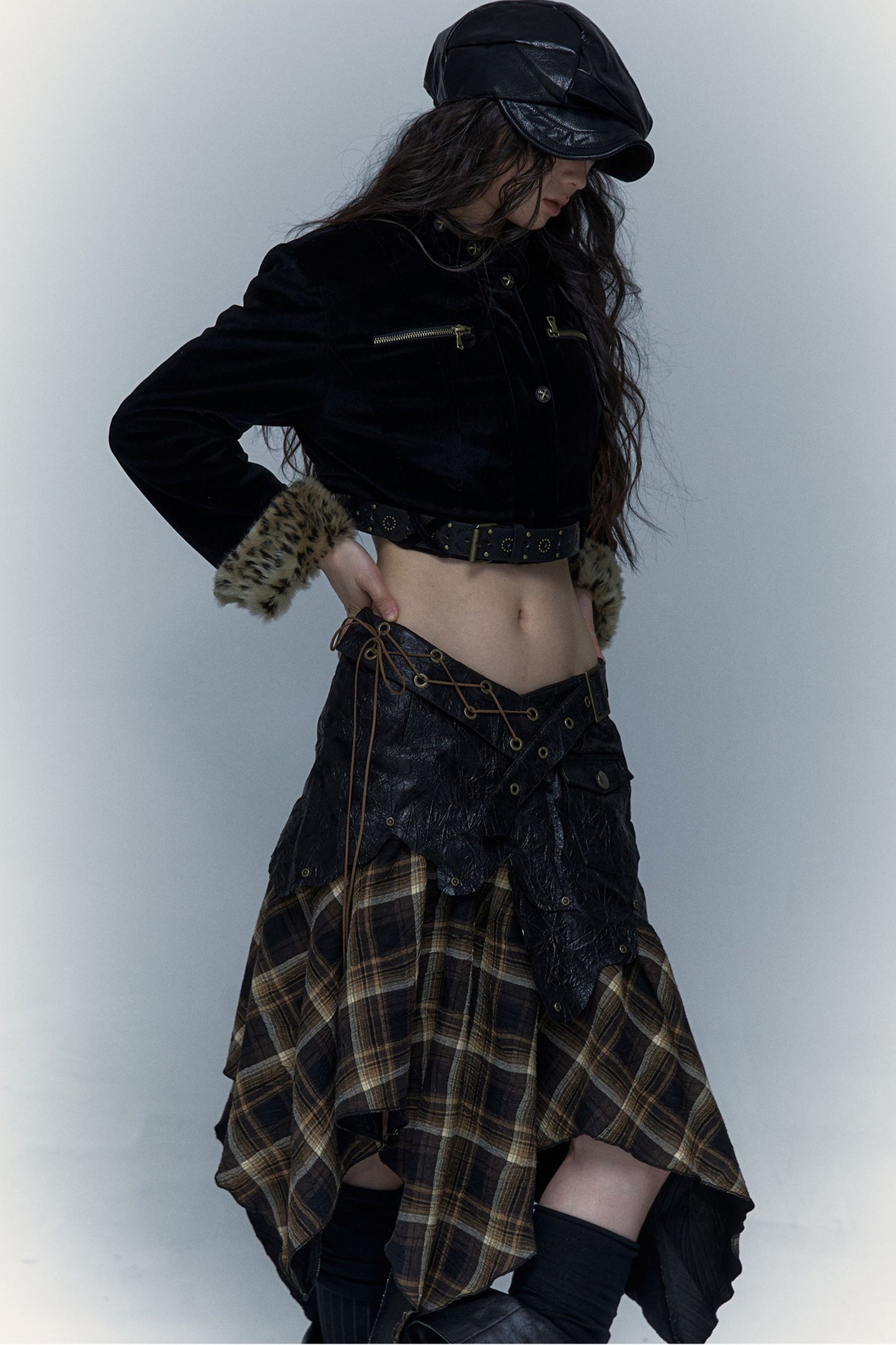 Dark Punk Patchwork Skirt