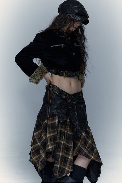 Dark Punk Patchwork Skirt