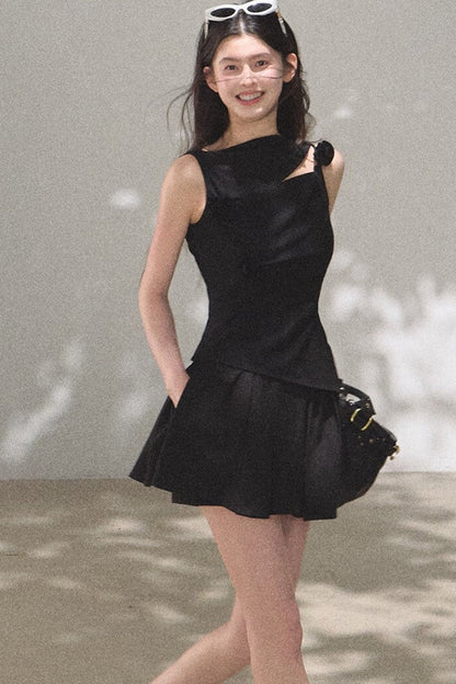 One-Shoulder Lyocell Wool Camisole