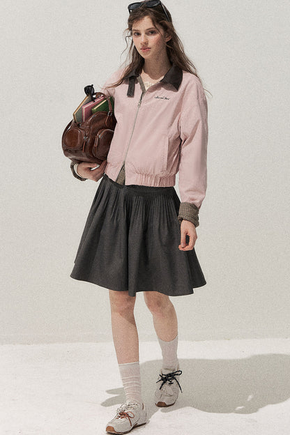 Giacca rosa reversibile pied-de-poule