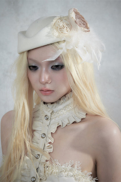 Baroque Lace Wool Beret