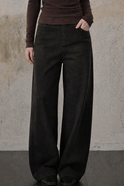 Chestnut Brown Straight Pants