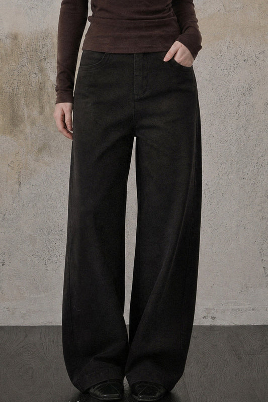 Chestnut Brown Straight Pants