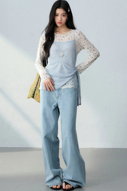 Floral Star Mesh Top Set