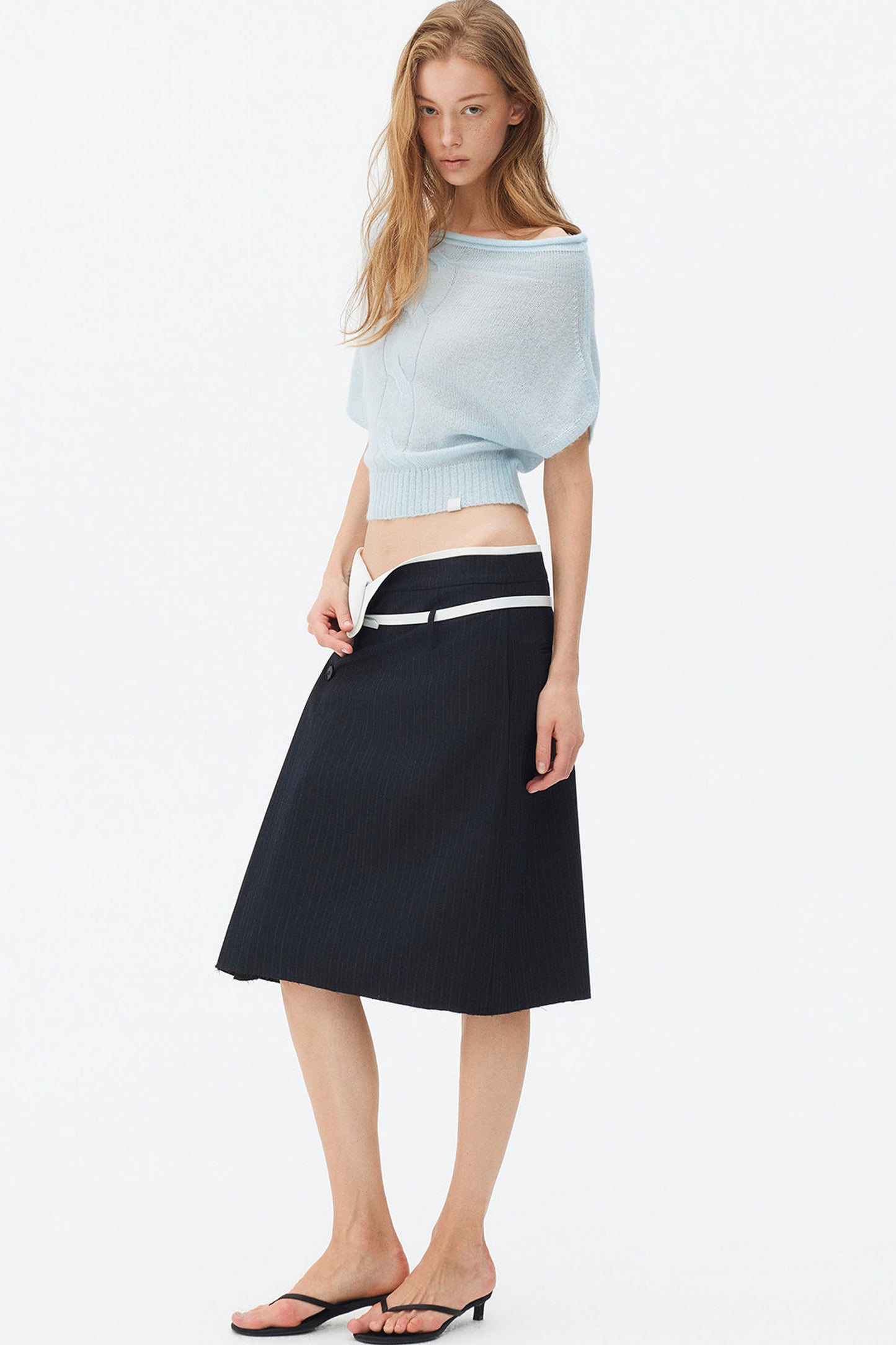 Wool Mohair Off-Shoulder Top