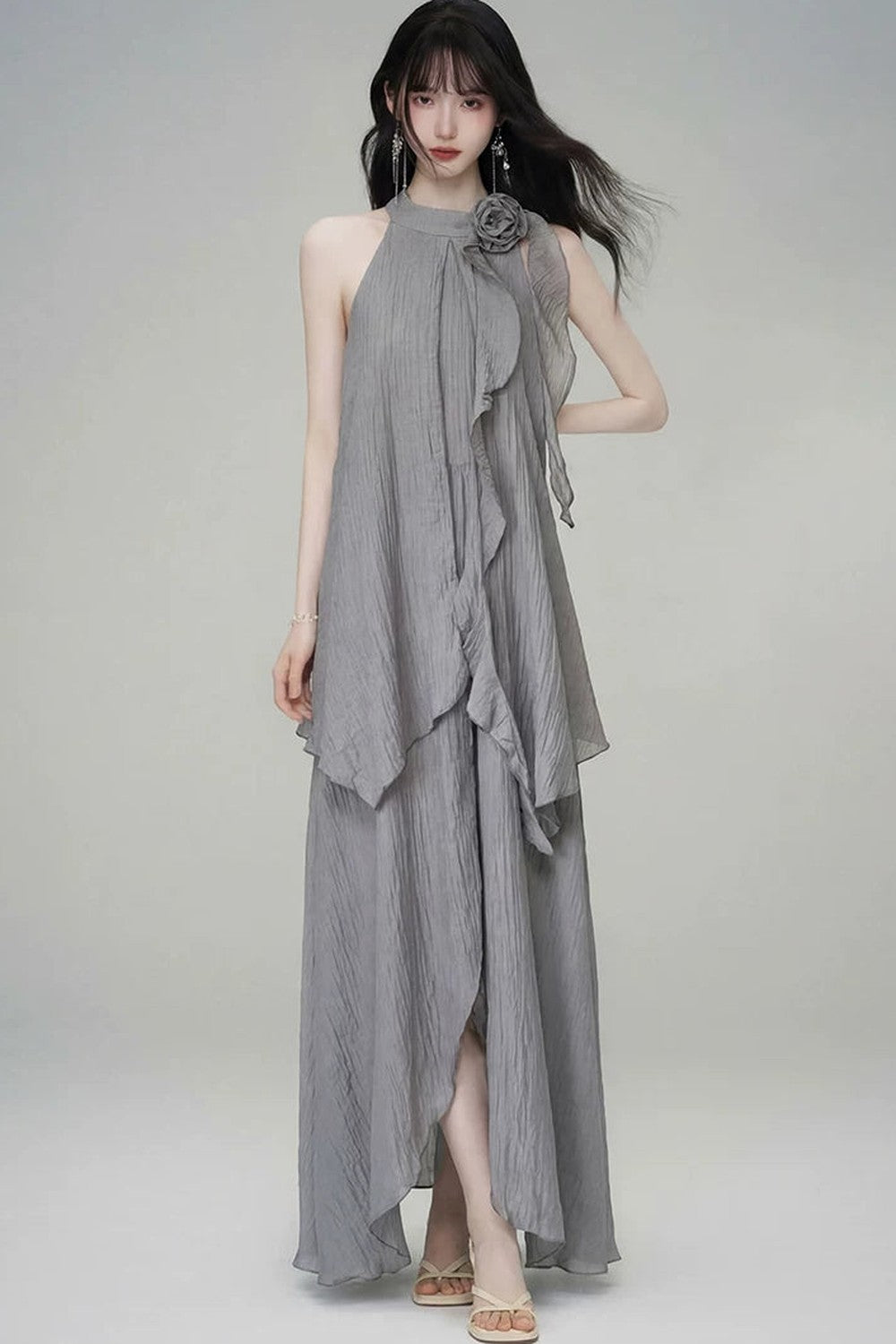 Misty Rose Halter Dress