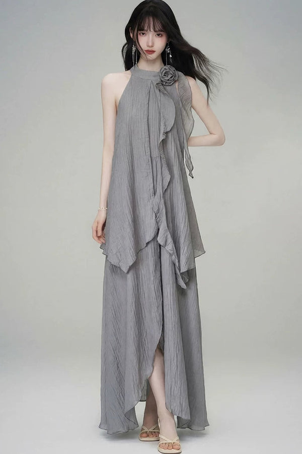 Misty Rose Halter Dress