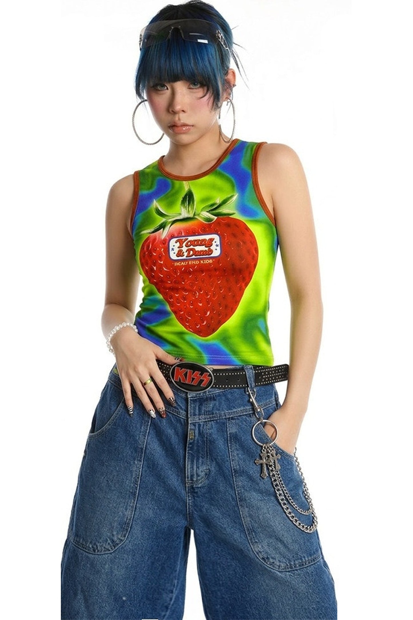 Y2K Devil Cat Print Sleeveless Tank Top