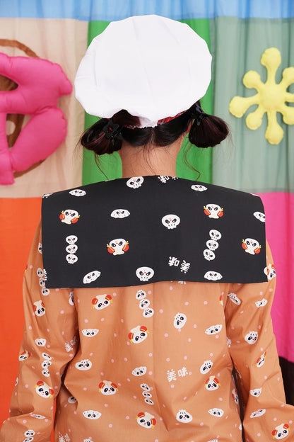 Panda Print Fake Collar