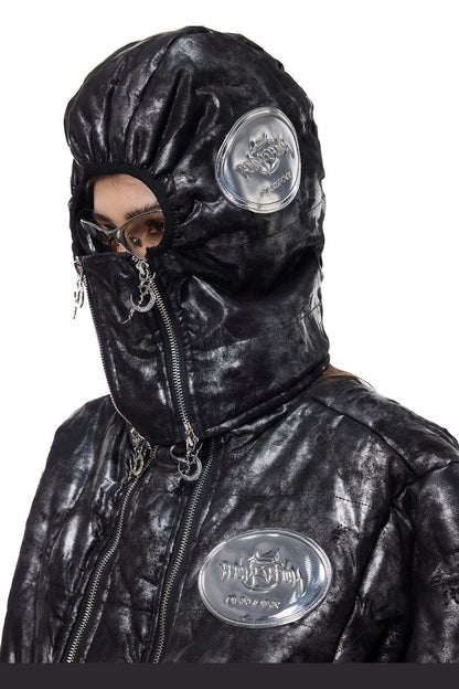 Space Black Double Zipper Balaclava Hooded