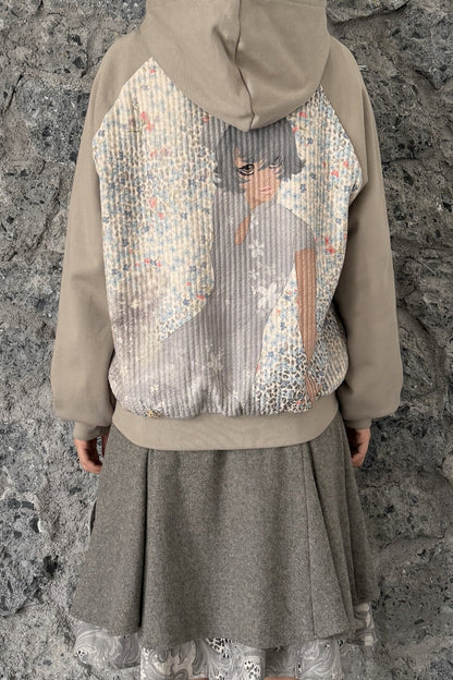 Kapuzenpullover mit floralem Leopardenmuster