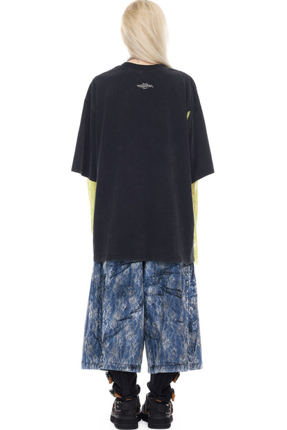 Rock Frog Distressed Irregular Hem T-Shirt