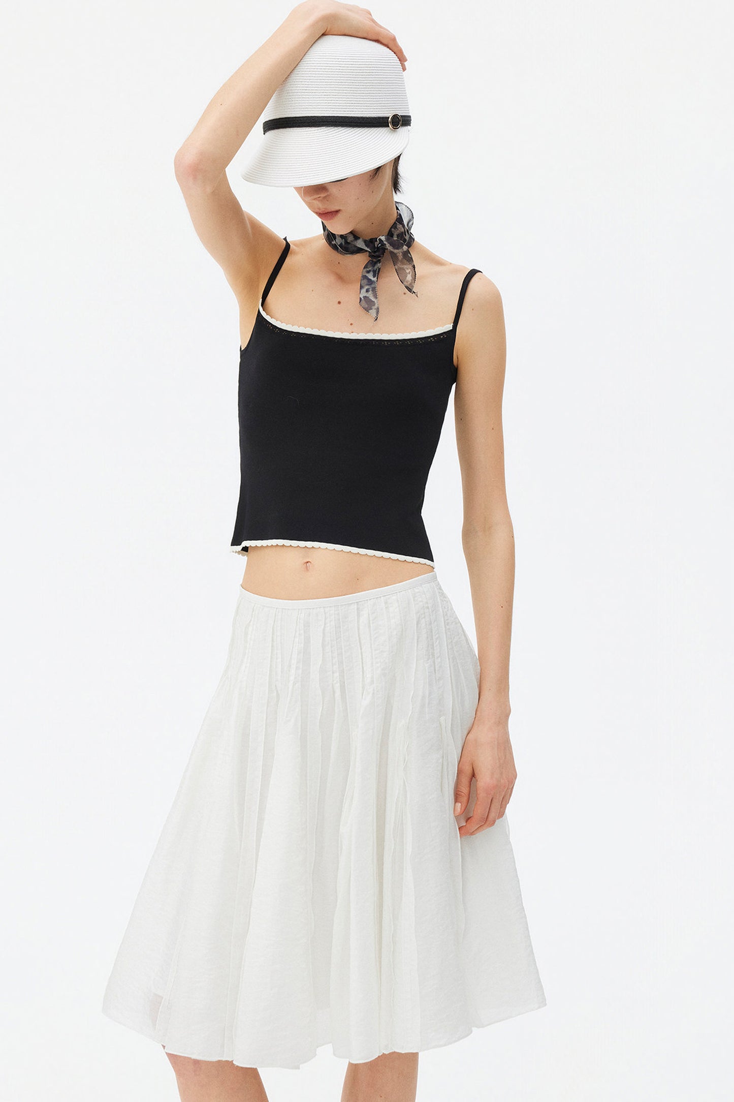 Color-Block Lace Knit Camisole