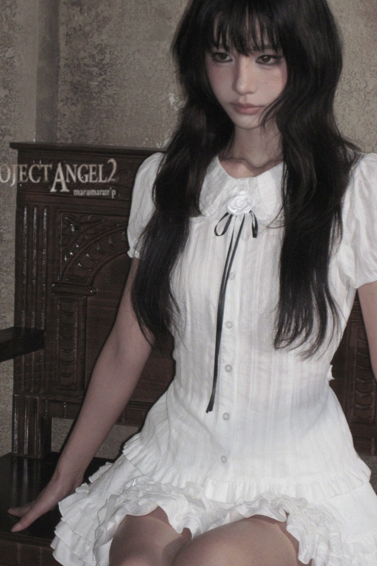 White Rose Jacquard Tiered Skirt