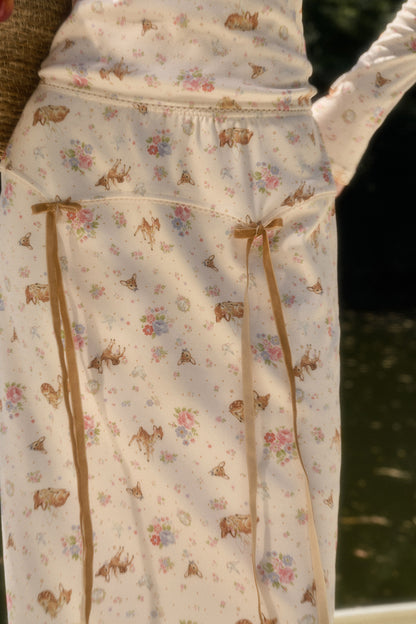 Deer Print Camisole Top Skirt Set-Up