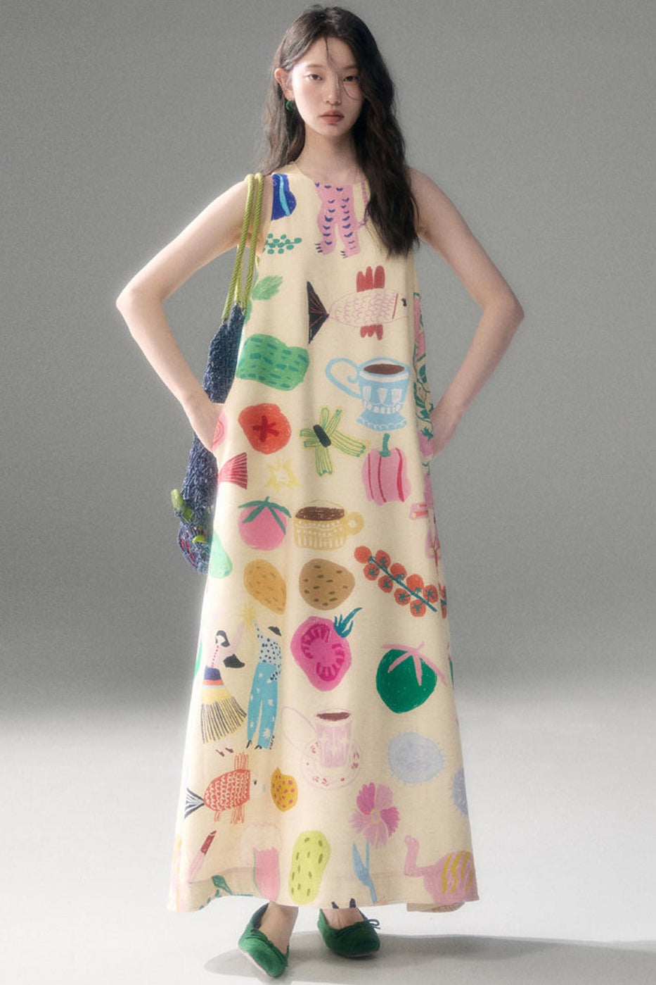 Qianshan Hand-Painted Tank Dress