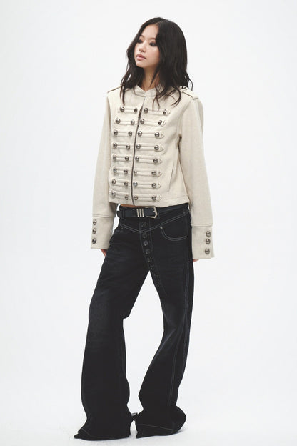 Metal Decorated Shoulder Pad Jacket Set-Up