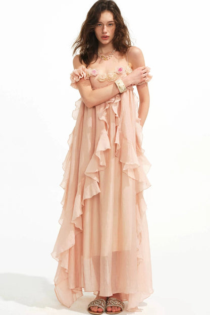 Vintage Tencel Rose Dress