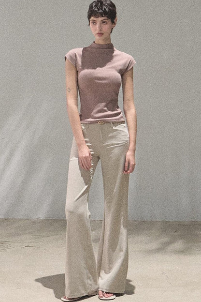 Lyocell Draped Flared Pants