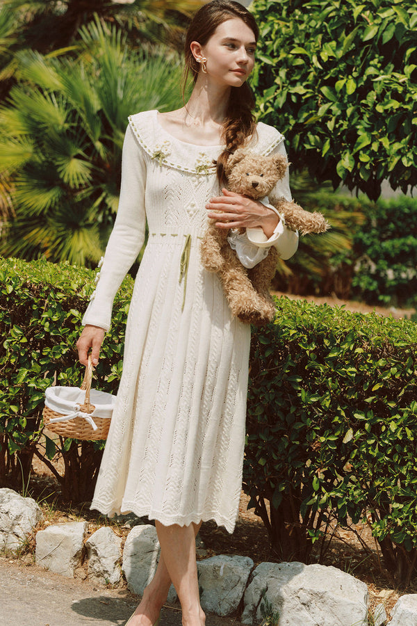 French Pastoral Retro Lazy Simple Knitted Top Set-Up