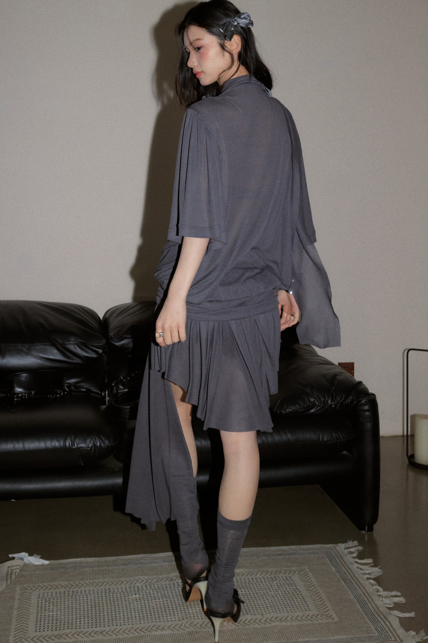 Deep V Asymmetrical Loose Top Set-Up