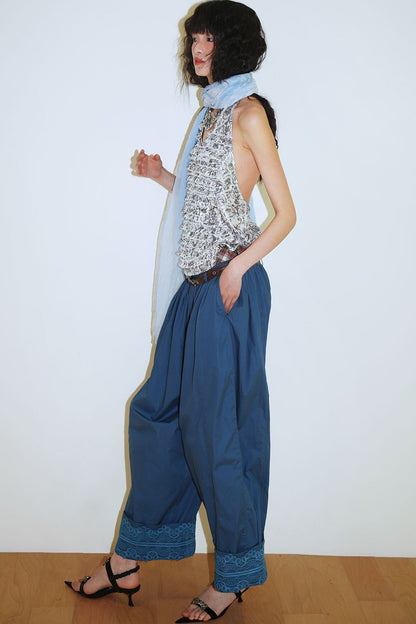 Retro Solid Color Balloon Pants