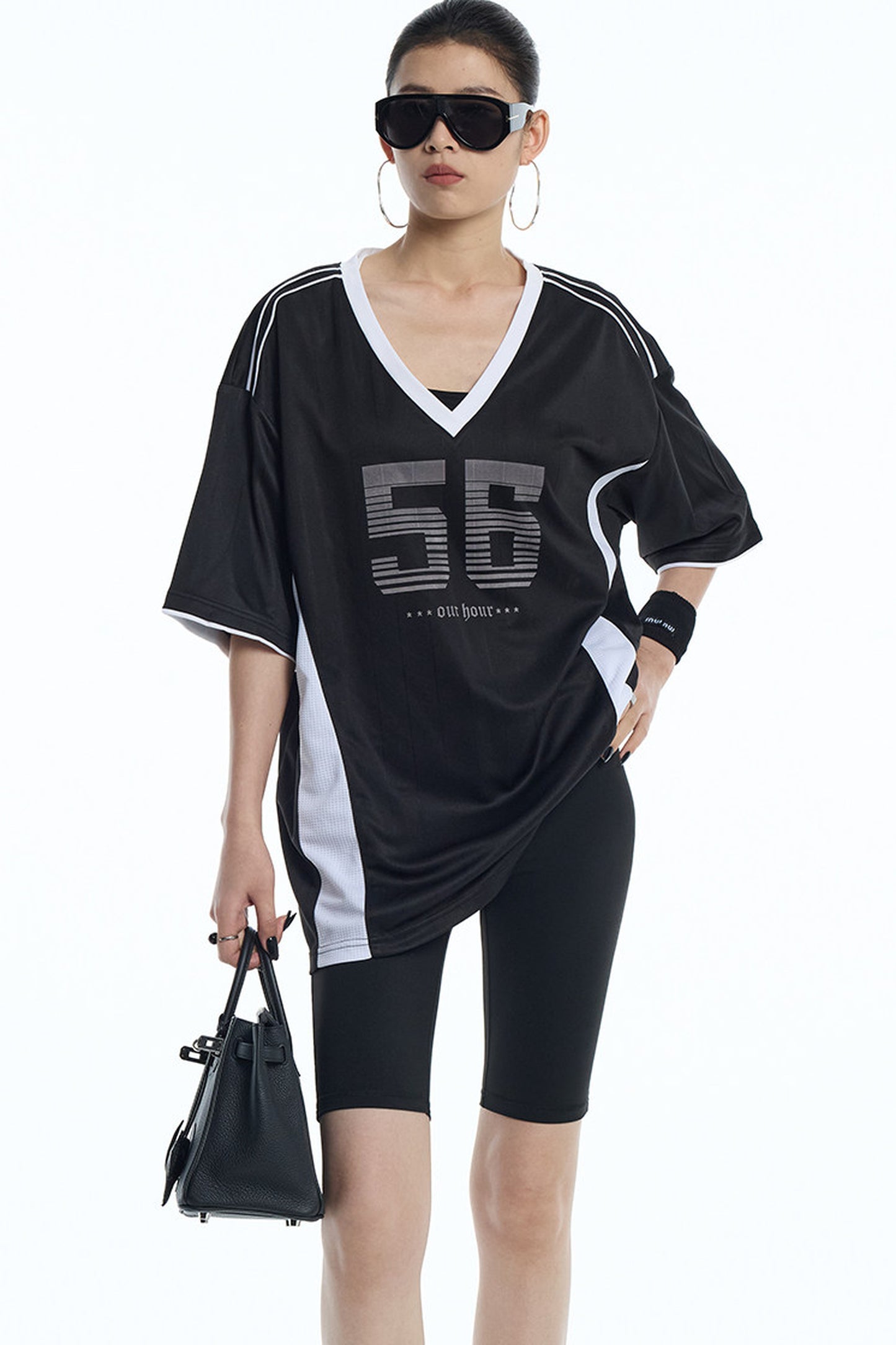 Loose V-Neck Jersey T-Shirt