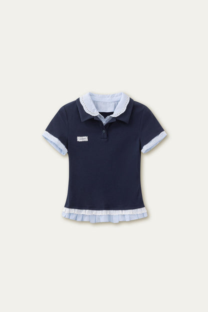 Retro Knit Polka Dot Polo