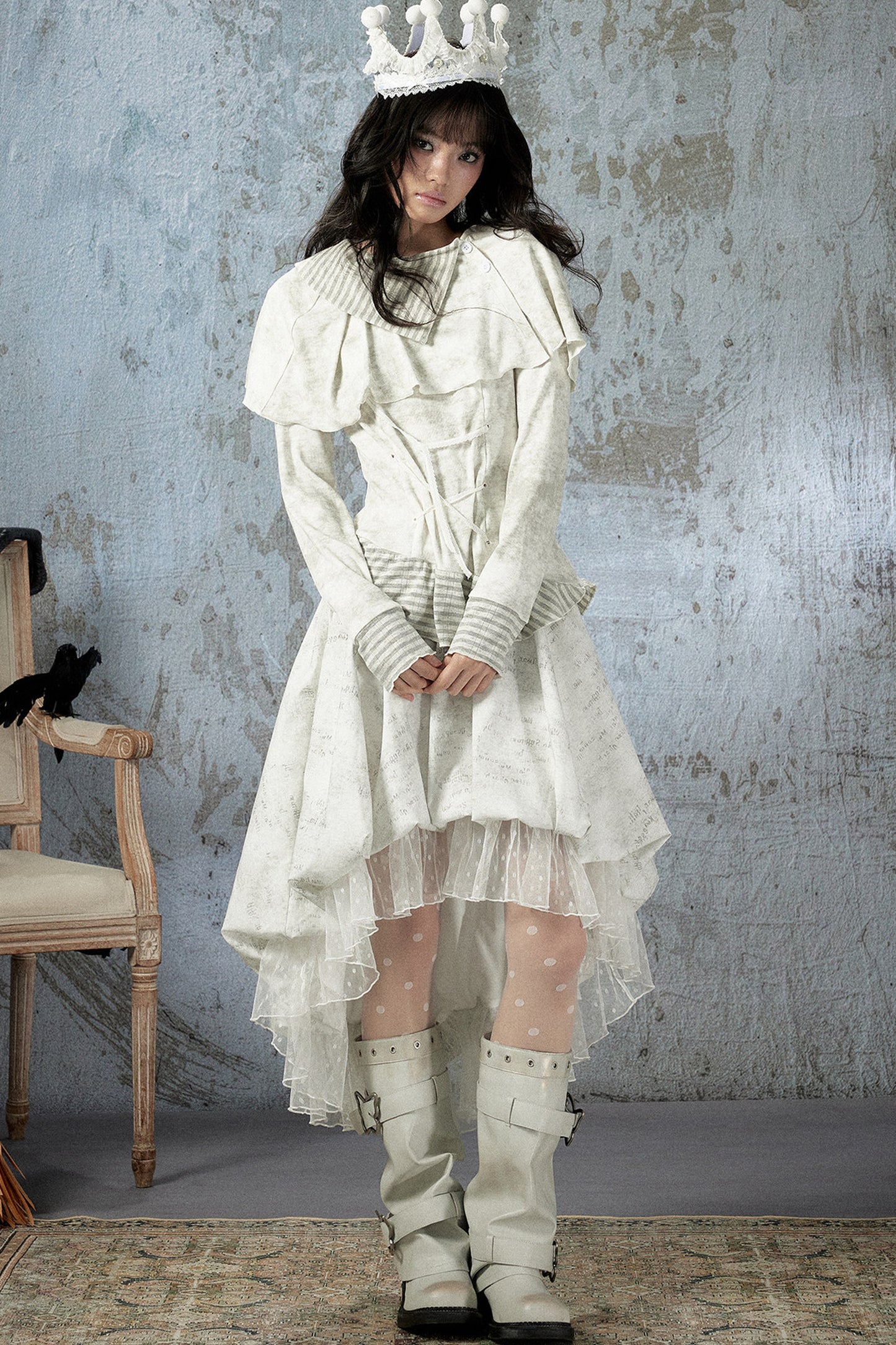 Light Lace Asymmetrical Skirt