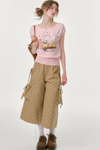 Retro Khaki Polka Dot Pants