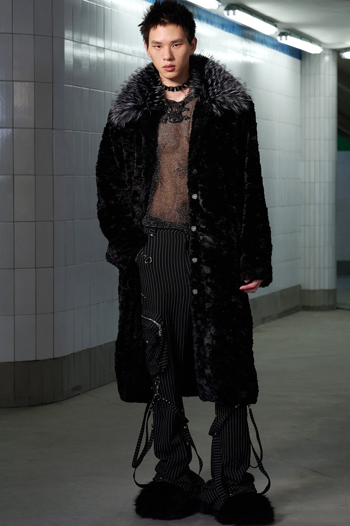 Faux Fur Patchwork Coat