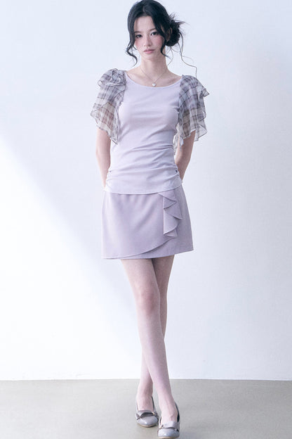 Purple Bow Ruffle Skirt