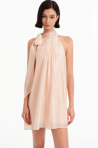 Tencel Halter Ribbon Dress