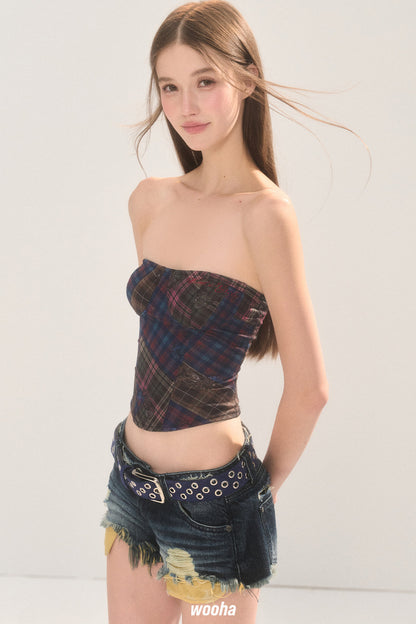 Vintage Print Tube Top