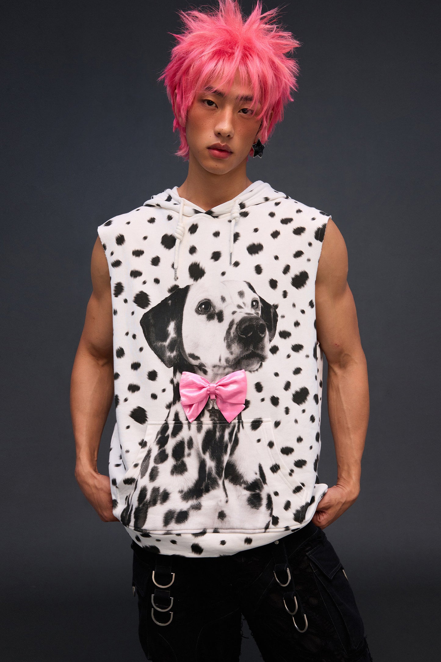 Dalmatian Print Sweatshirt Vest
