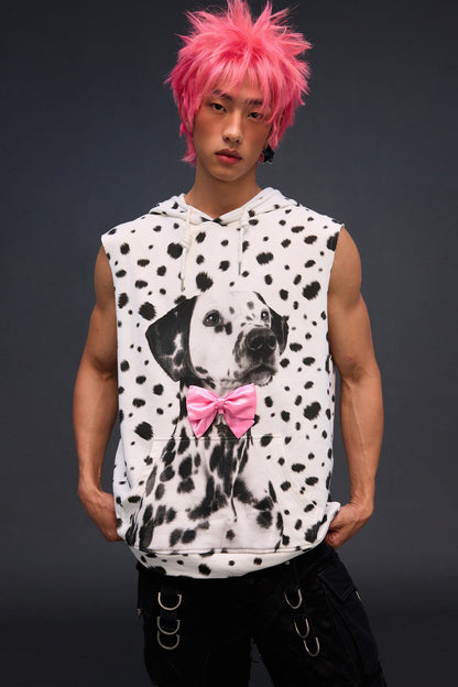 Dalmatian Print Sweatshirt Vest