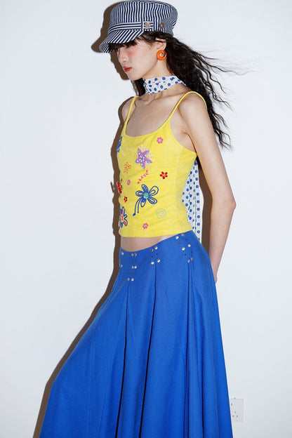 Colorful Rope Embroidery Camisole