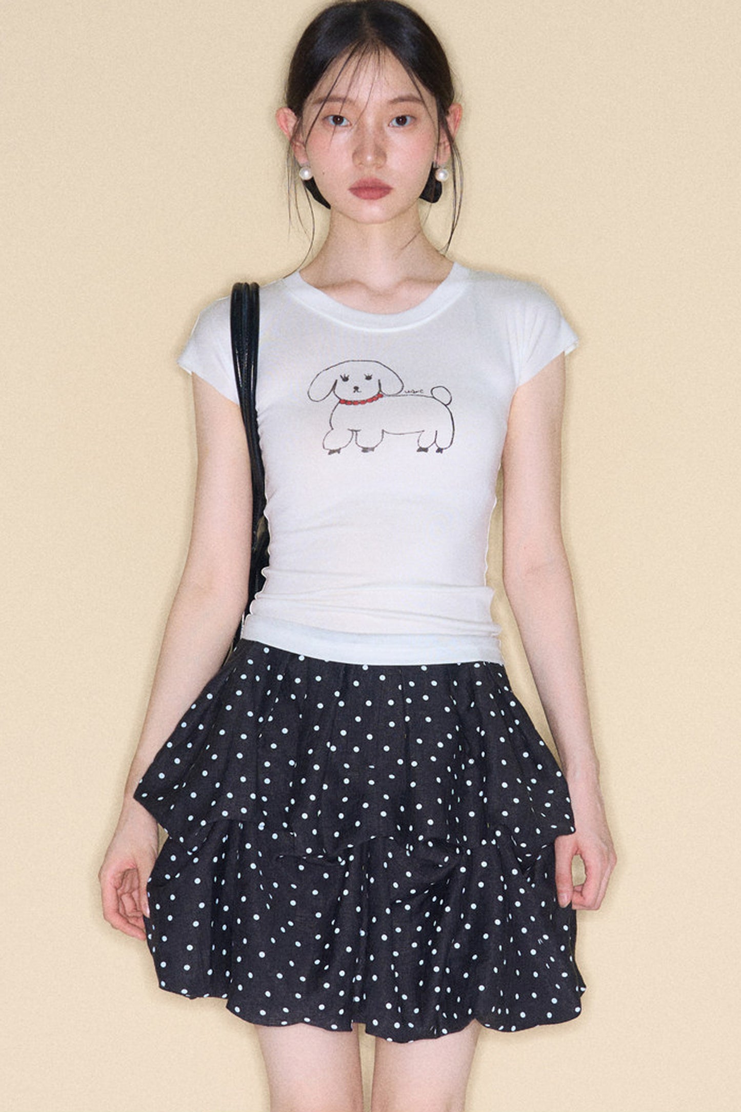 Retro Polka Dot Ruffle Cake Skirt