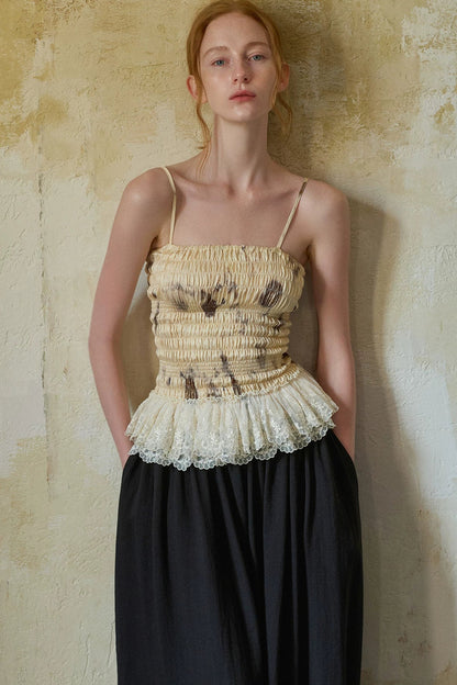 Silk Embroidered Lace Camisole