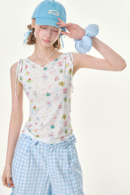 Polka Dot Off-Shoulder Vest