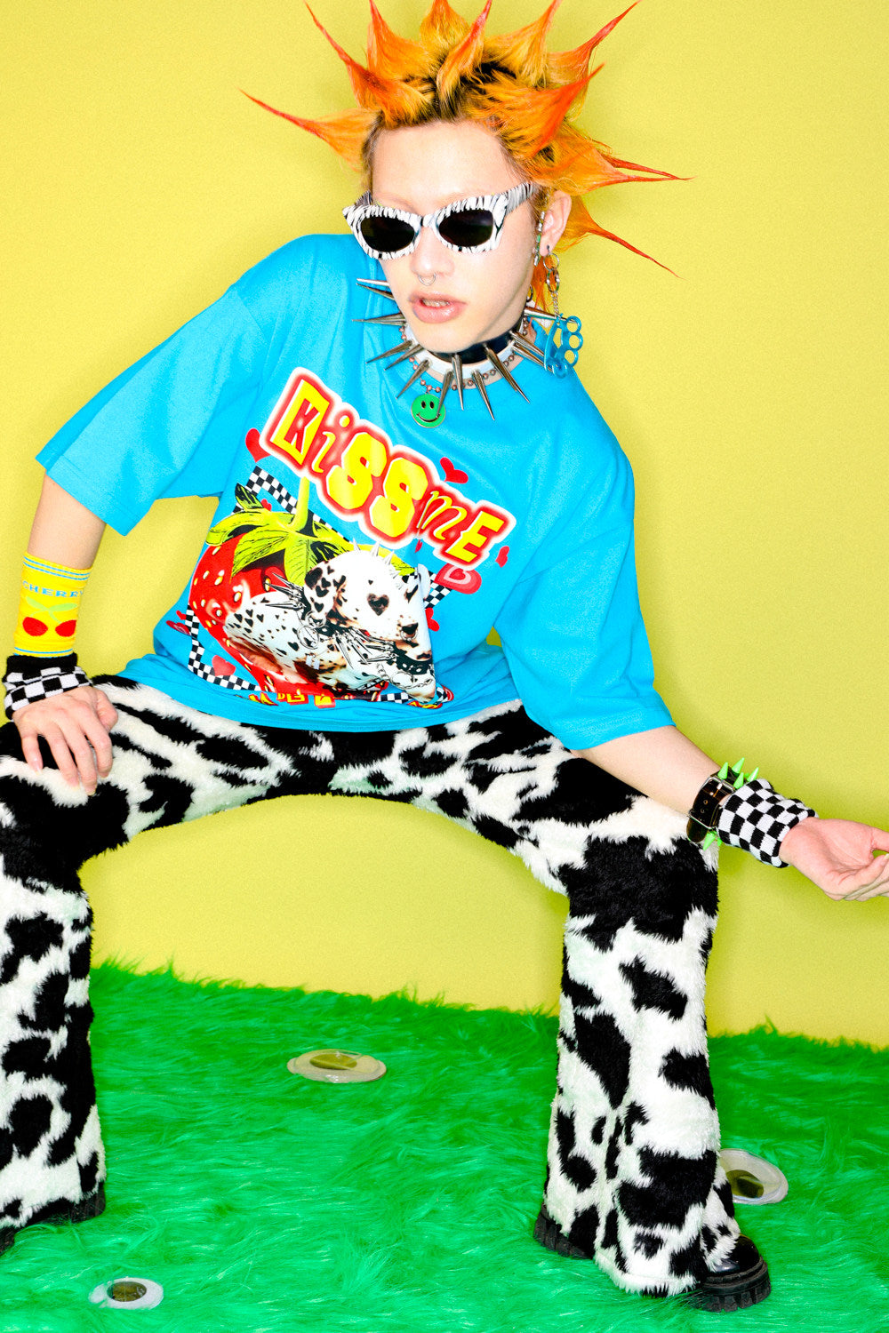 Y2K American Punk Dalmatian Oversized T-Shirt