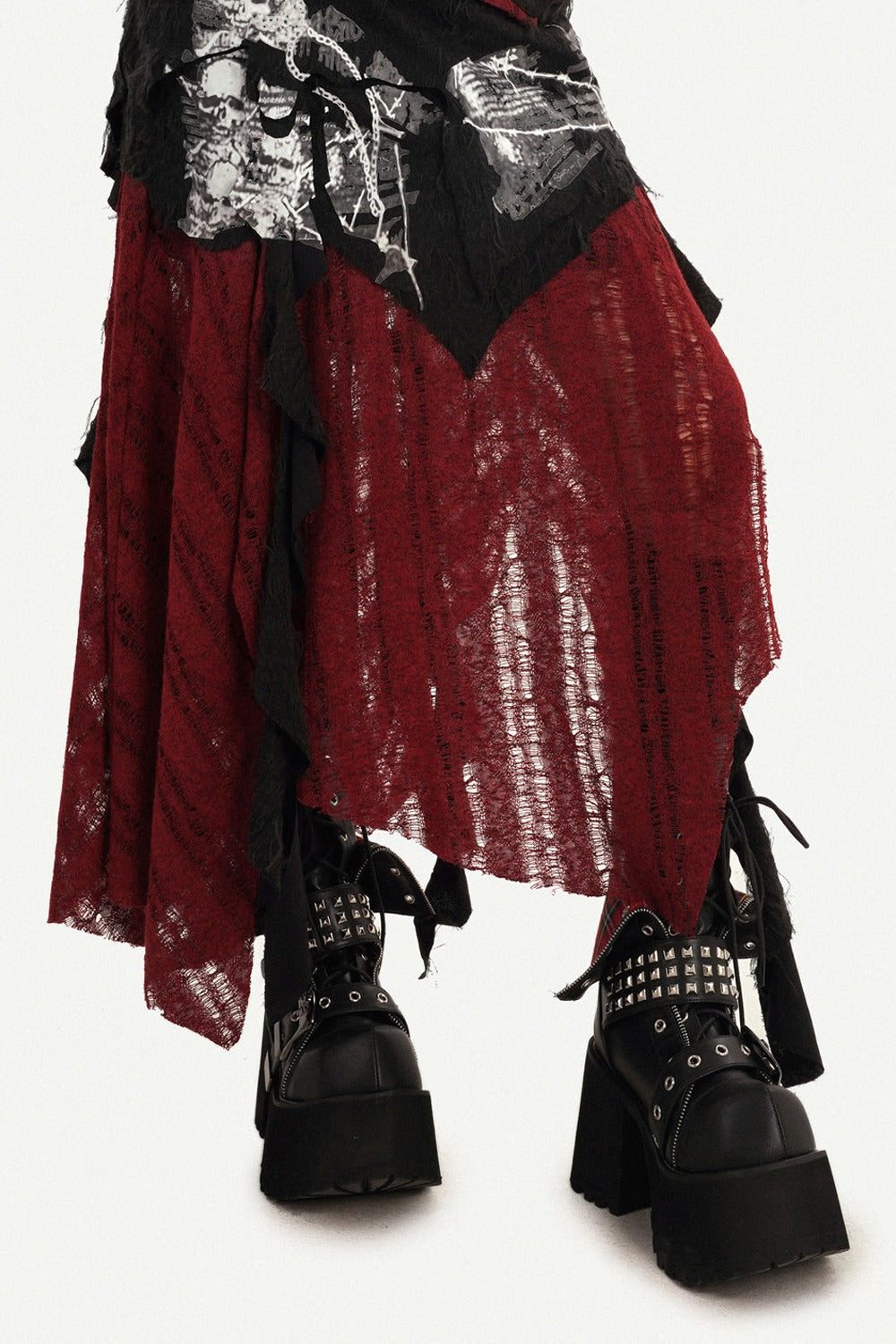 Gothic Cheongsam Sleeveless Top and Long Skirt Set-Up