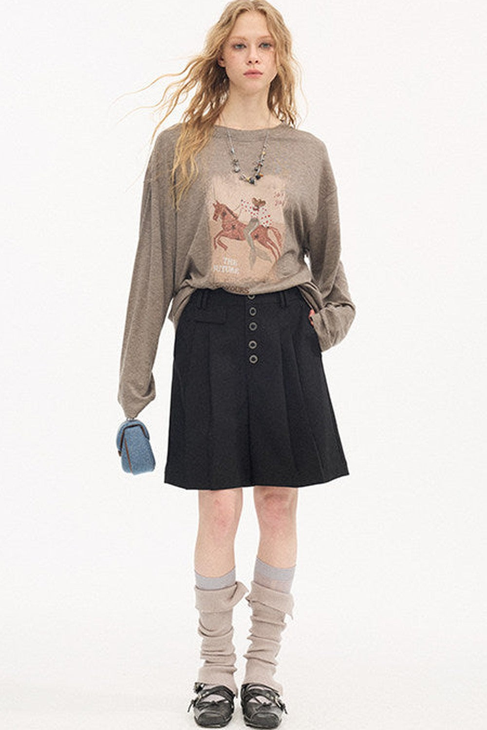 Pleated Gray Dress Shorts